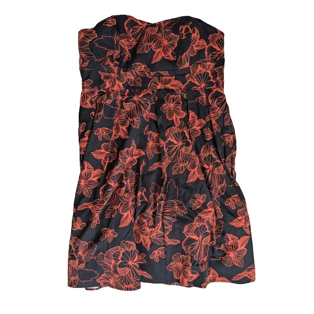 City Chic Floral Outline Strapless Corset Party Dress Black Red XXL 24 NWT